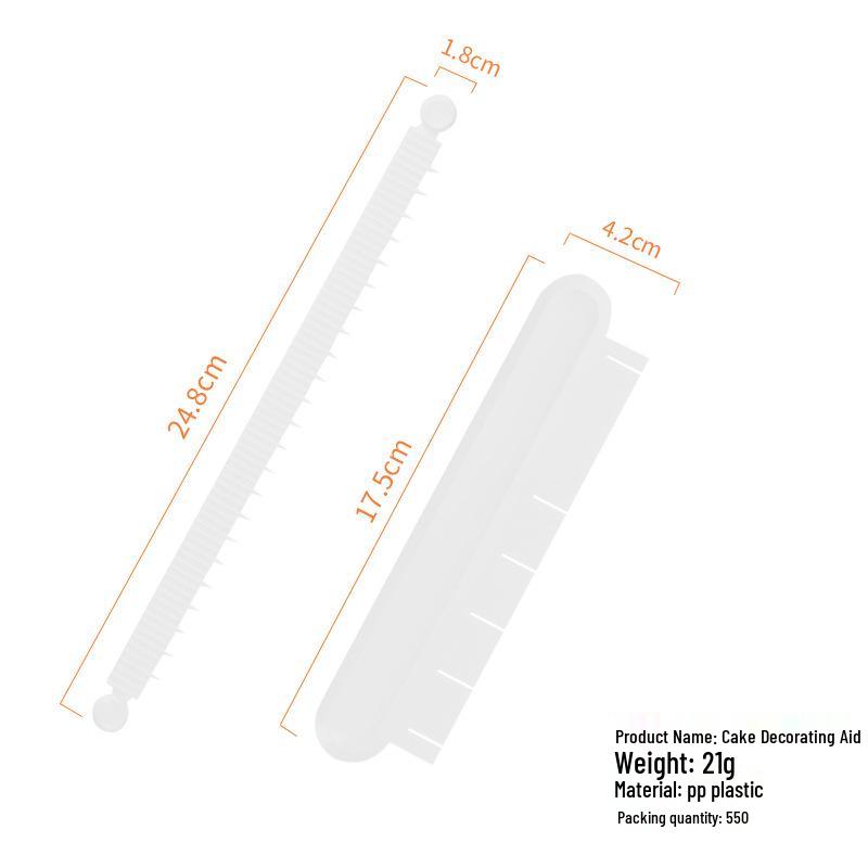 Curved Edge Buttercream Piping Tool - Cake Skirt Lace Decorator Ruler