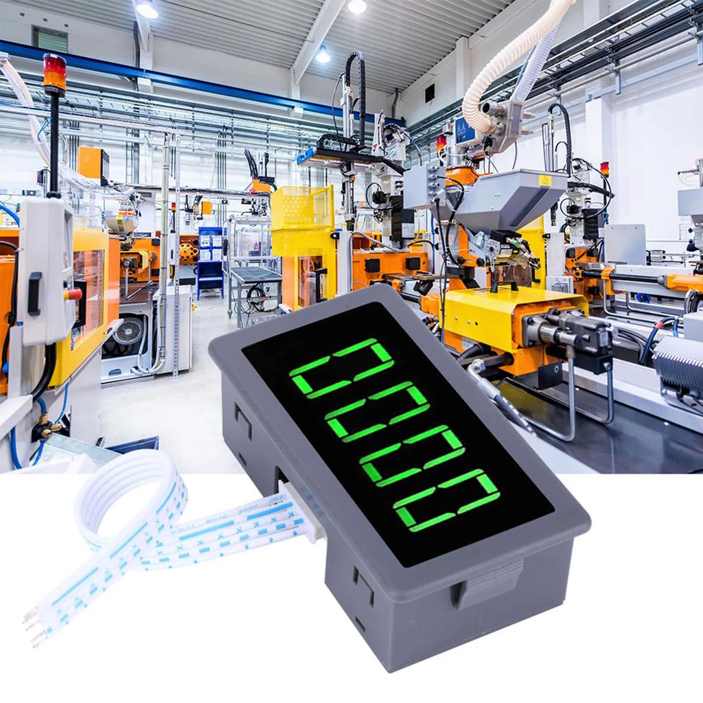 RPM Speed Measure Meter NPN Hall Proximity Switch Sensor Motor Green 4 Digit LED Motor Tachometer RPM Gauge Motor Tachometer