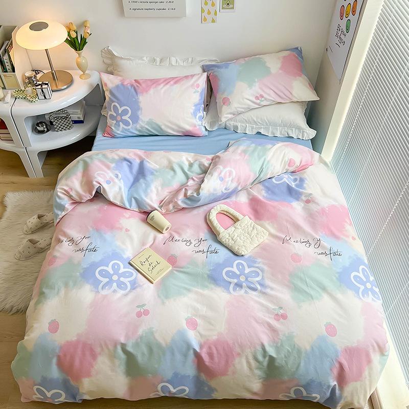 

Хлопок класса А для матерей и младенцев Хлопок 4 предмета Комплект Кровать Общежитие 3 предмета Комплект Простыня Водная печать Пододеяльник Single sheet 120 * 230cm