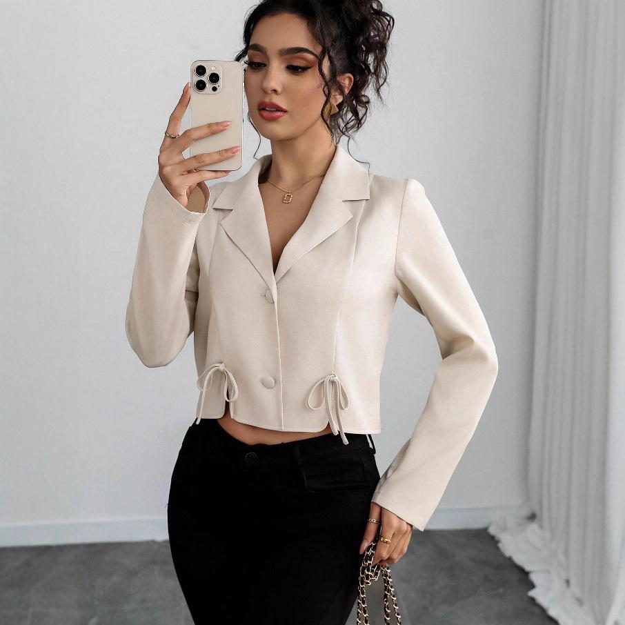 Casual Blazer spring autumn fashion Short jacket women, harajuku solid loose thin coats, Single Breasted short suit top female