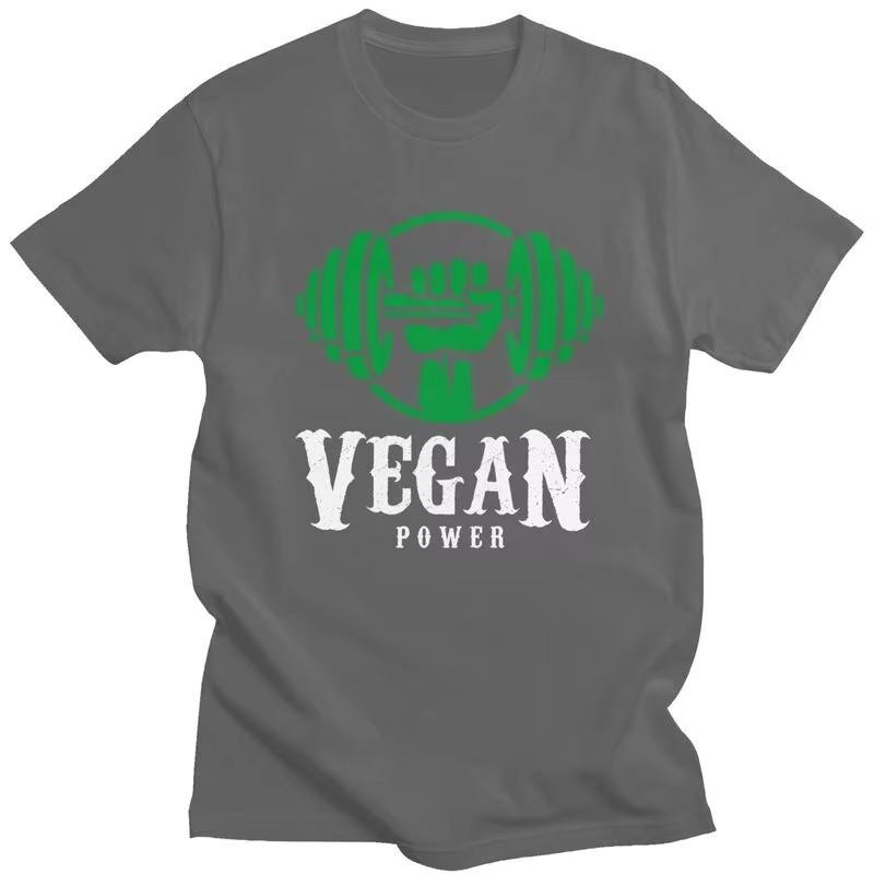 Vegan Power Graphic Tee for Unisex Short Sleeve Pure Cotton Breathable T-Shirt