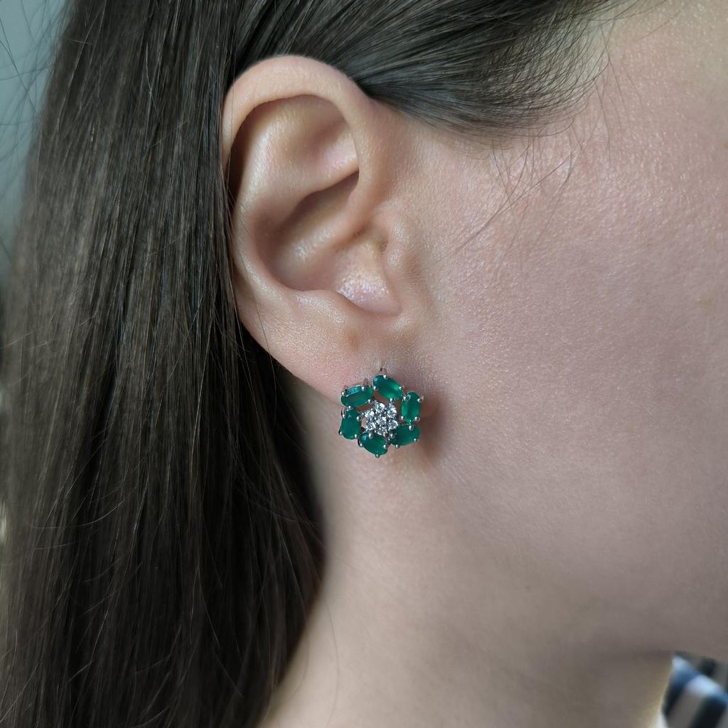 Silver Earrings with Natural Agate 2.983ct (2189596)