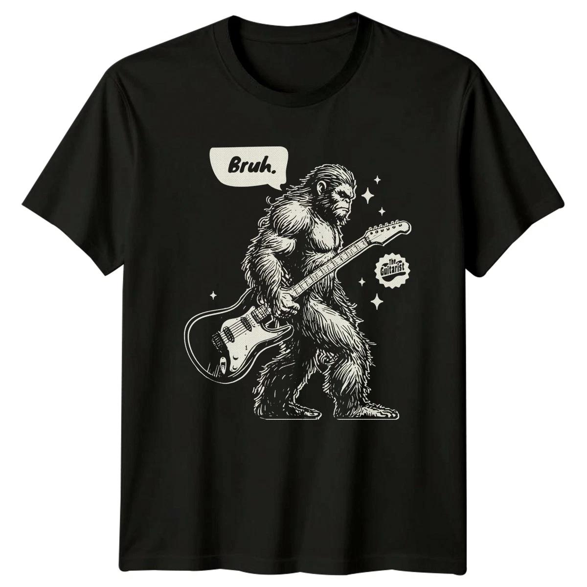 Bruh The Guitarist T-Shirt Bigfoot Sasquatch Musician Rock Music S