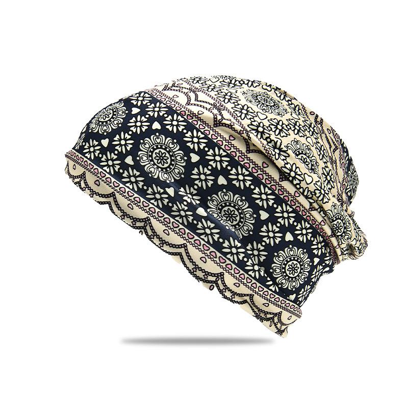 Popular Baotou Stacking Hat Men's and Women's Pullover Hat Scarf Dual-purpose New Printed Headscarf Hat Head