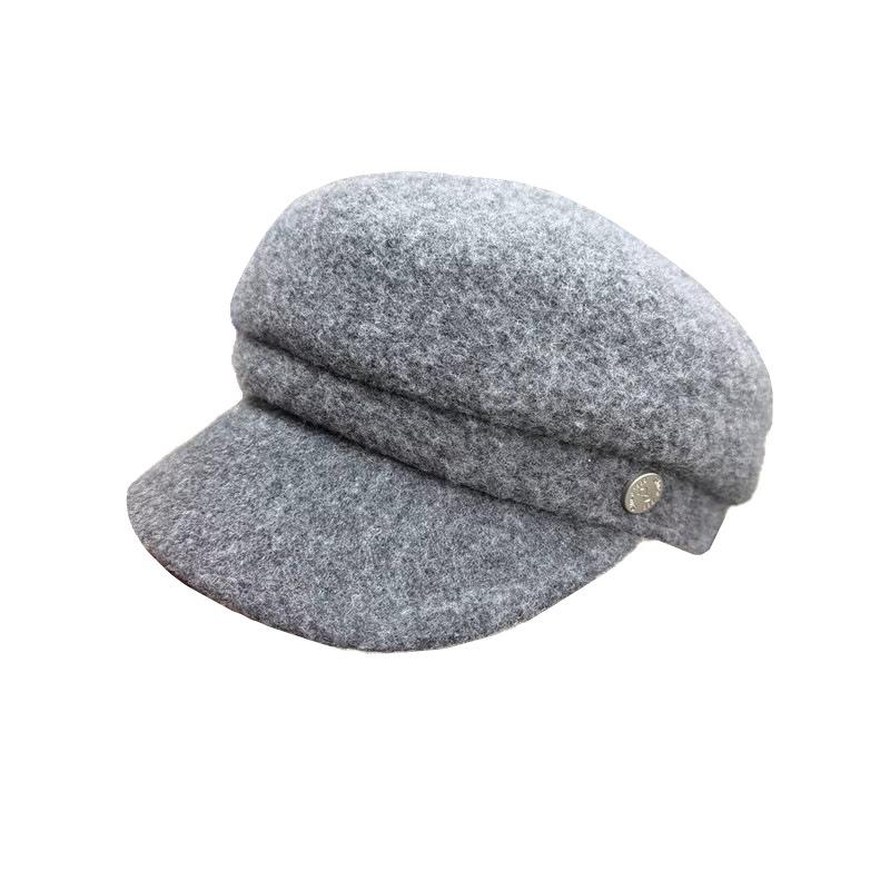 Autumn and winter warm versatile casual wool flat hat female Internet celebrity niche woolen personality age reduction and thin cap