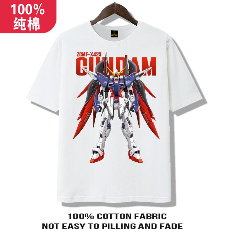 Gundam Clothes Mens 2025 Summer New Cotton Childrens Machine Mecha Mobile Soldier Gundam Shortsleeved Tshirt