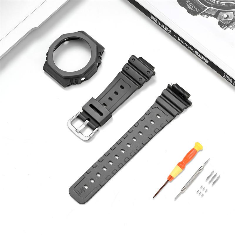 

Для Casio G-SHOCK Octagon Farm Oak GA-2100 TPU Refit прозрачный ремешок для часов корпус силиконовый ремешок для часов ga2100 мужской браслет