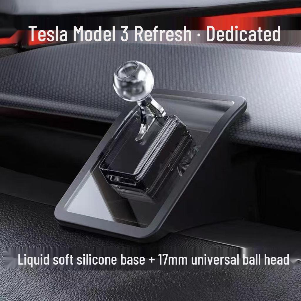 Tesla Car Phone Mount: Dashboard & Air Vent 17mm Ball Head Universal Holder Base.