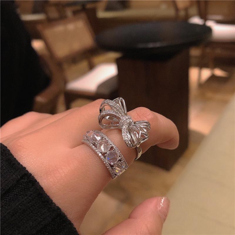 Stunning Luxury Zircon Bow Diamond Ring – Celebrity Trend