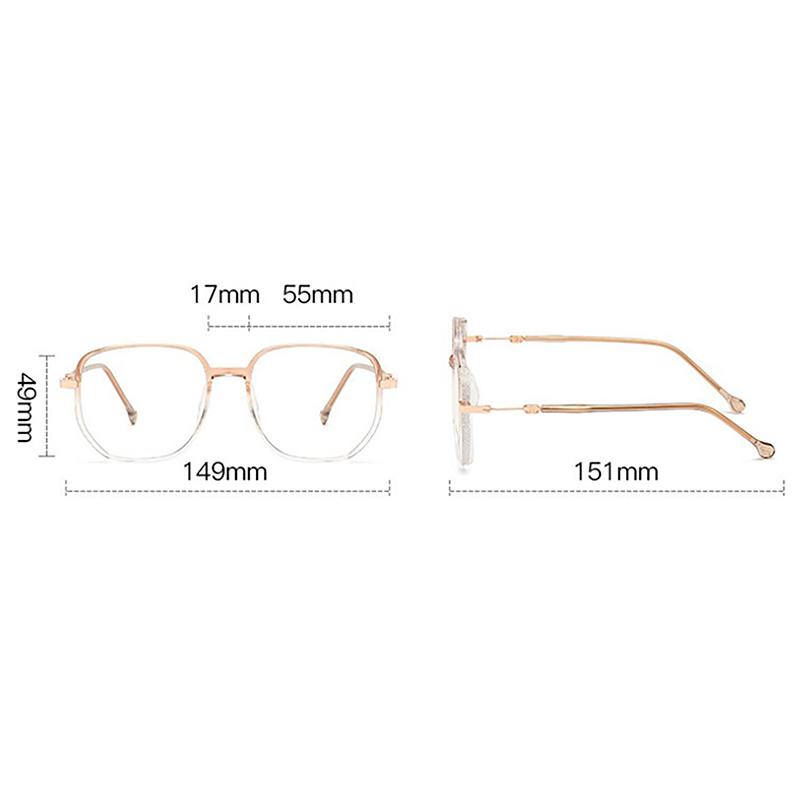 Anti-Blue Light Square Metal Glitter Frame Reading Glasses Gafas Women  Optical Eyewear Anti-Blue Light Mirror