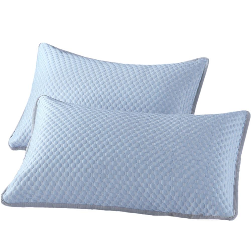 

2 Pcs Washable Cool Ice Bean Pillowcase Skin-friendly Pillow Protecter Rental House светло-синий