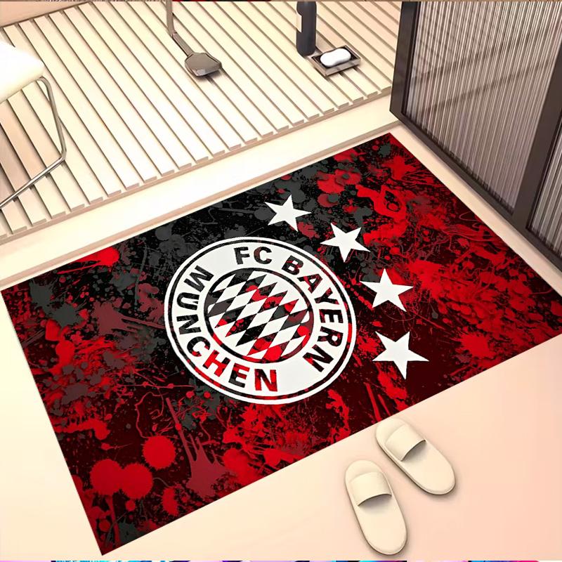 FC Bayern Motiv Teppich, Waschbarer Bodenläufer, Für Eingangsbereich Studentenwohnheim Waschküche Büro Arbeitszimmer, Heimdekoration Geburtstags-Weihnachtsgeschenk
