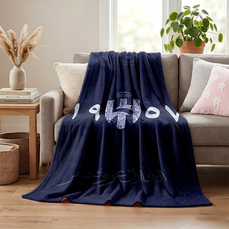 Al Hilal Riyadh Blanket Flannel Blanket Soft Cozy Plush Throw for Sofa Bed Lightweight Home Decor