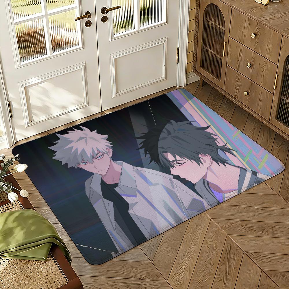 Hot Bl Anime L-link Click Floor Mat Soft Thickened Absorbent Non-Slip Bedroom Living Room Door Mat Home Decor Flannel Rugs