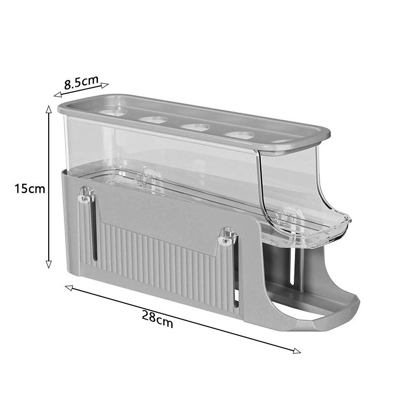 

3-х уровневые складные держатели для яиц, автоматическая прокручивающаяся полка для яиц для кухни, держатель для холодильника, ящик для хранения яиц, лоток для яиц серый
