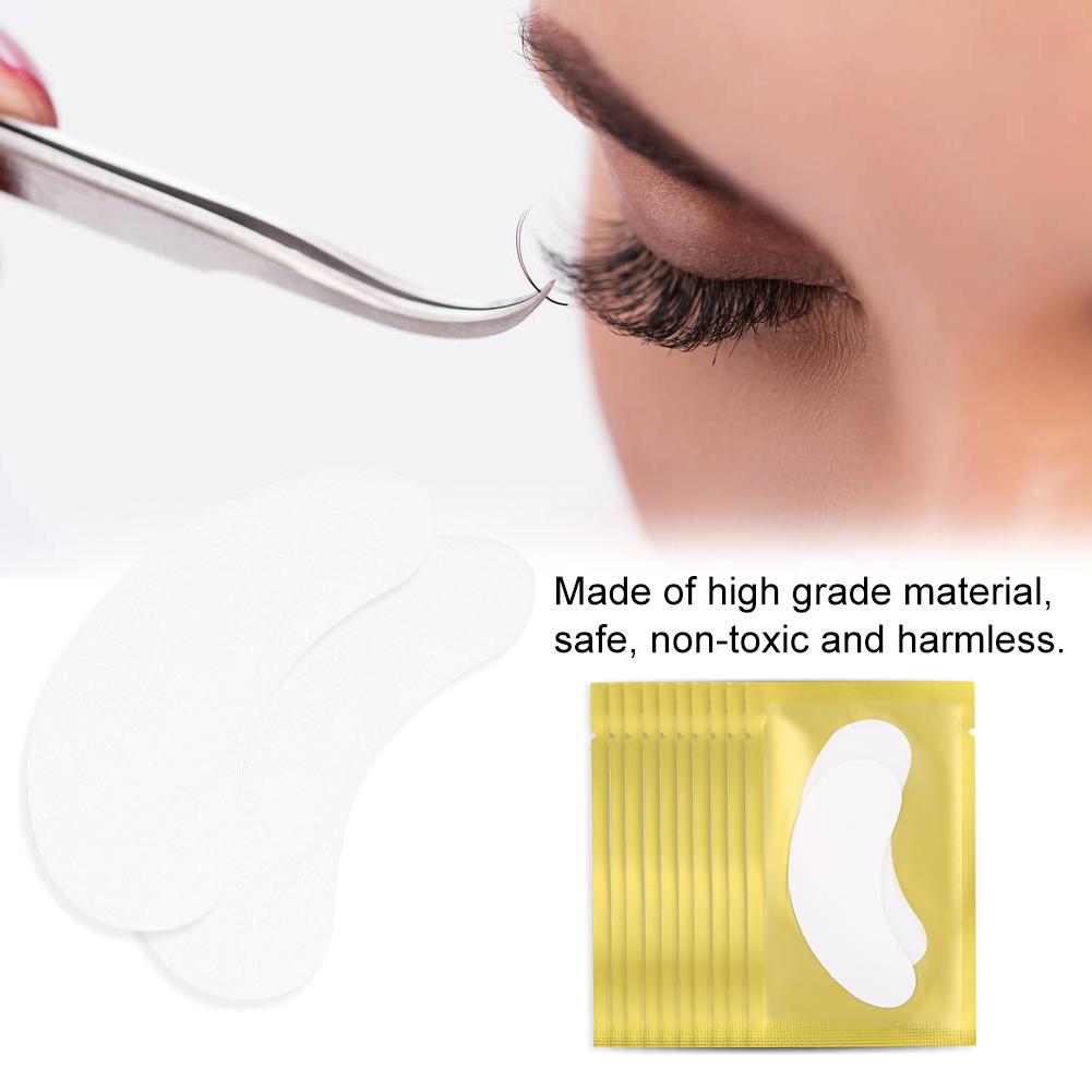 Hydrogel Eye Pads for Eyelash Extension Eye Gel Patches Collagen Eye Mask 10Pairs   Set Gold