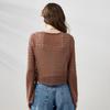 Comonboca Women's Linen Blend Bell Sleeve Knit Cardigan