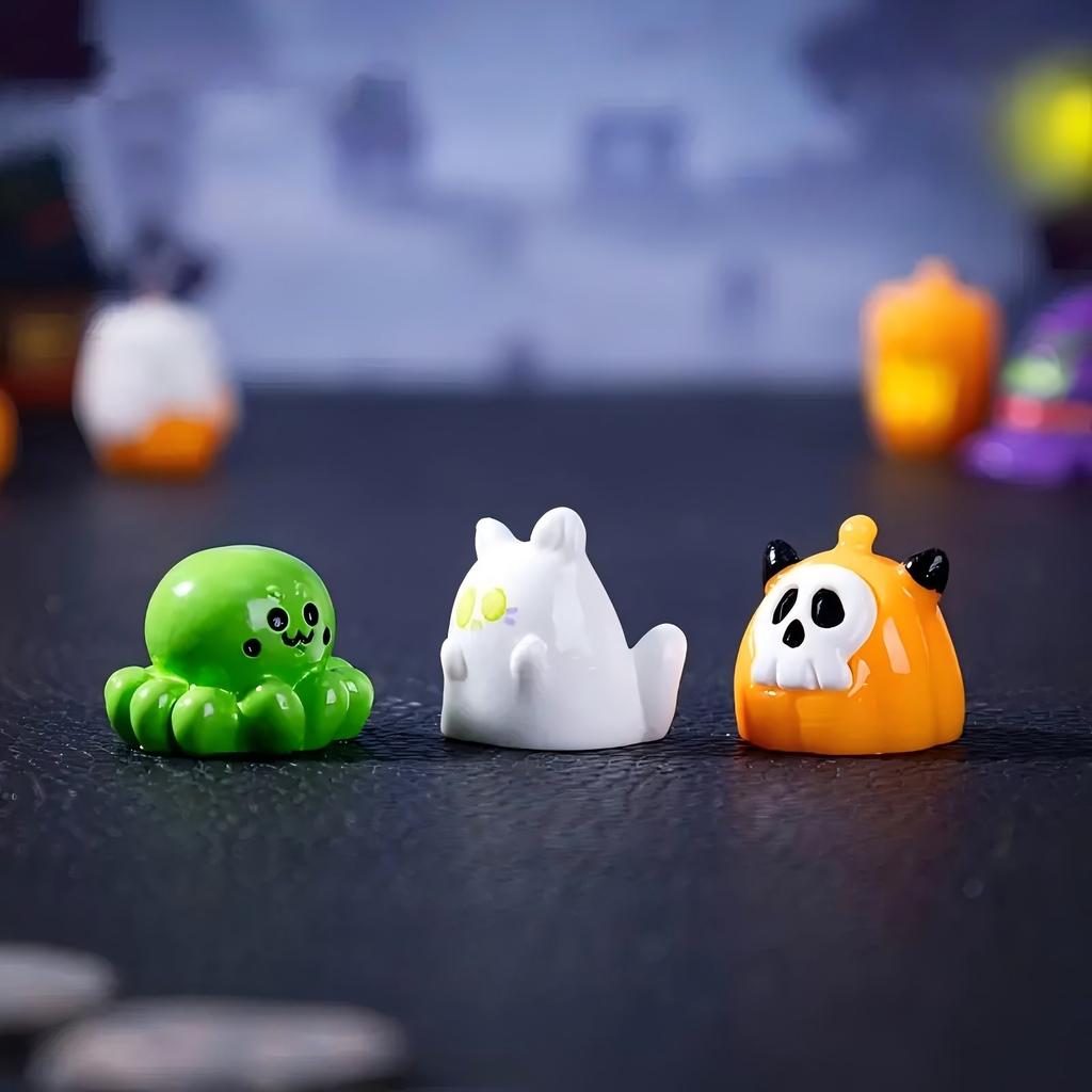 20pcs Mini Ghost Halloween Resin Figures Miniature Animals for Garden Dollhouse Landscape Decoration