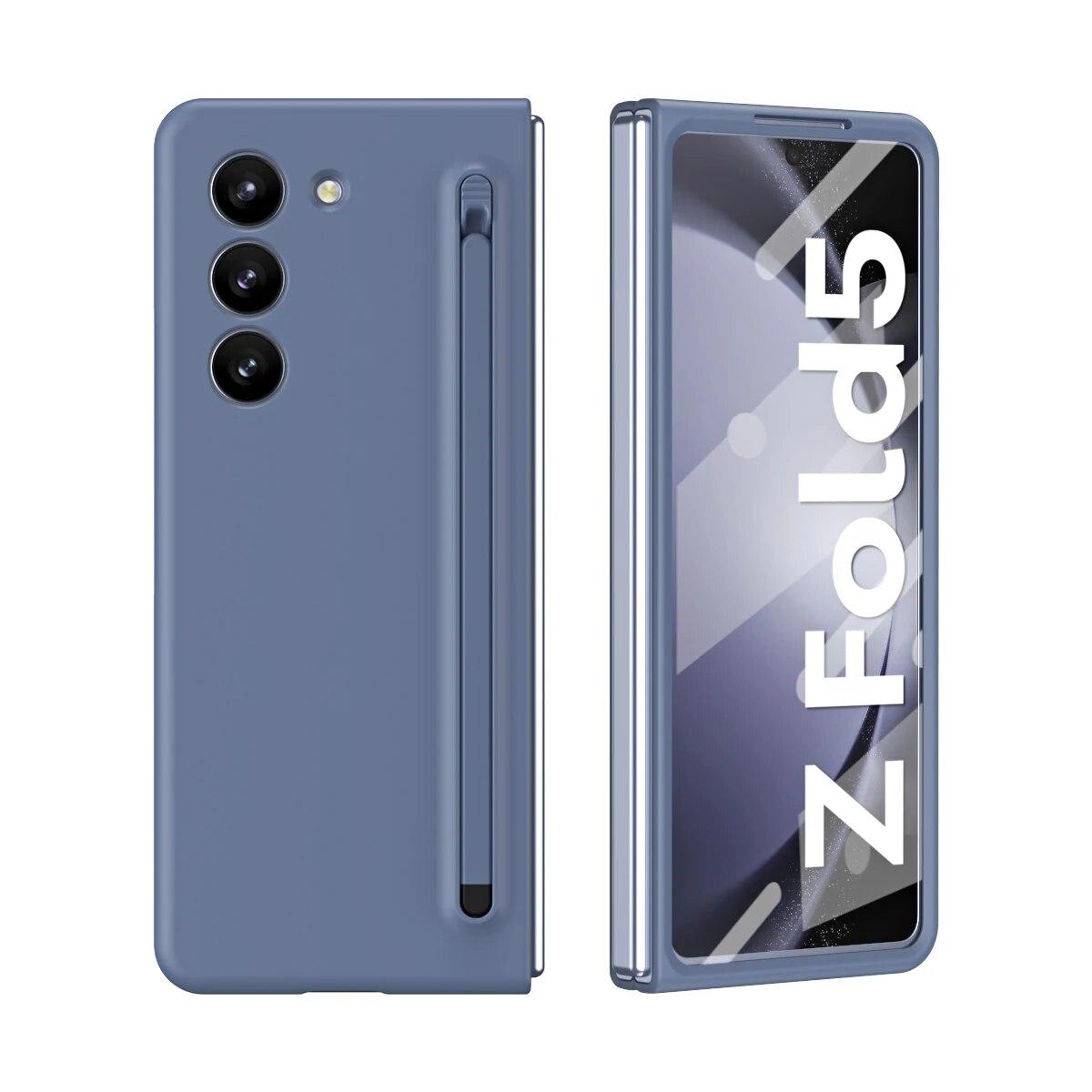 

Чехол для Samsung Galaxy Z Fold 5 4 3, приятный для кожи, цветная сенсорная ручка, складной с пленкой для экрана, противоударный защитный чехол Fold5 galaxy z fold 5