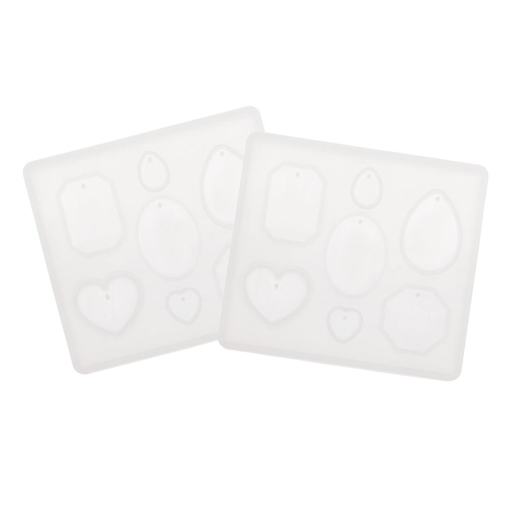 2 Piece Gem Diamond Silicone Pendant Mold DIY Jewelry Resin Craft Mould Tool