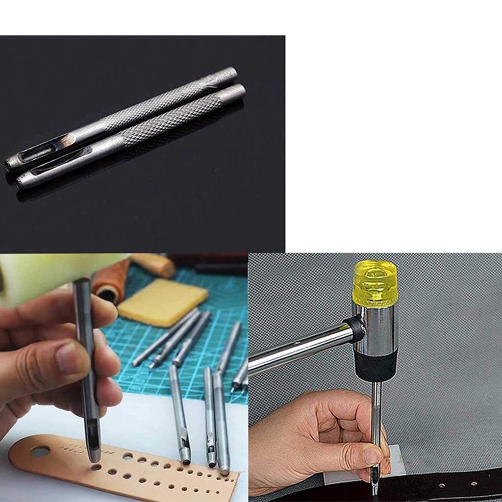 Snap Fastener Fixing Tool Kits with Hollow Hole Punch Tools for Hand Sewing Leather Crafts and Clothing Repair