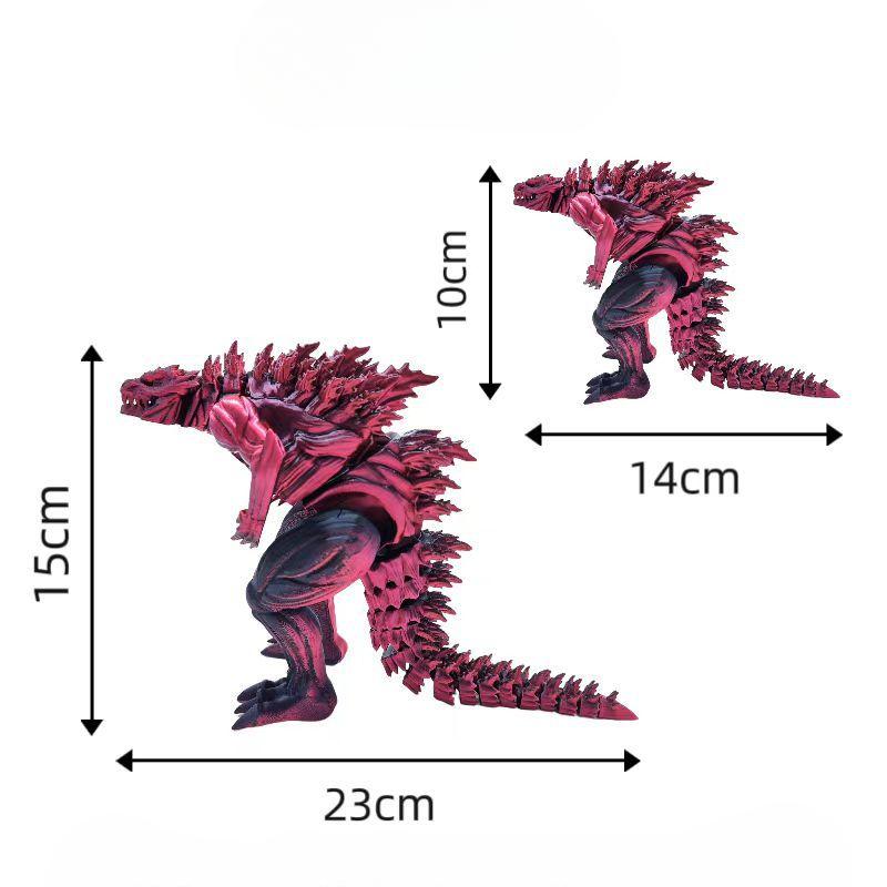3D Printed Muscle Godzilla Dinosaur Joint Movable Creative Model Figurine for Boys As A Gift Decoration