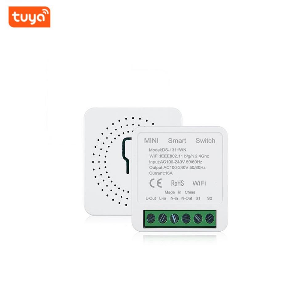 WiFi Tuya Smart Single Channel Relay Switch, 10A/16A, Remote Control AC 90-250V