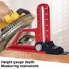 Adjustable Table Saw Depth Gauge Metric & Inch Scale Router Table Height Gauge Aluminum Alloy Measuring Gauge