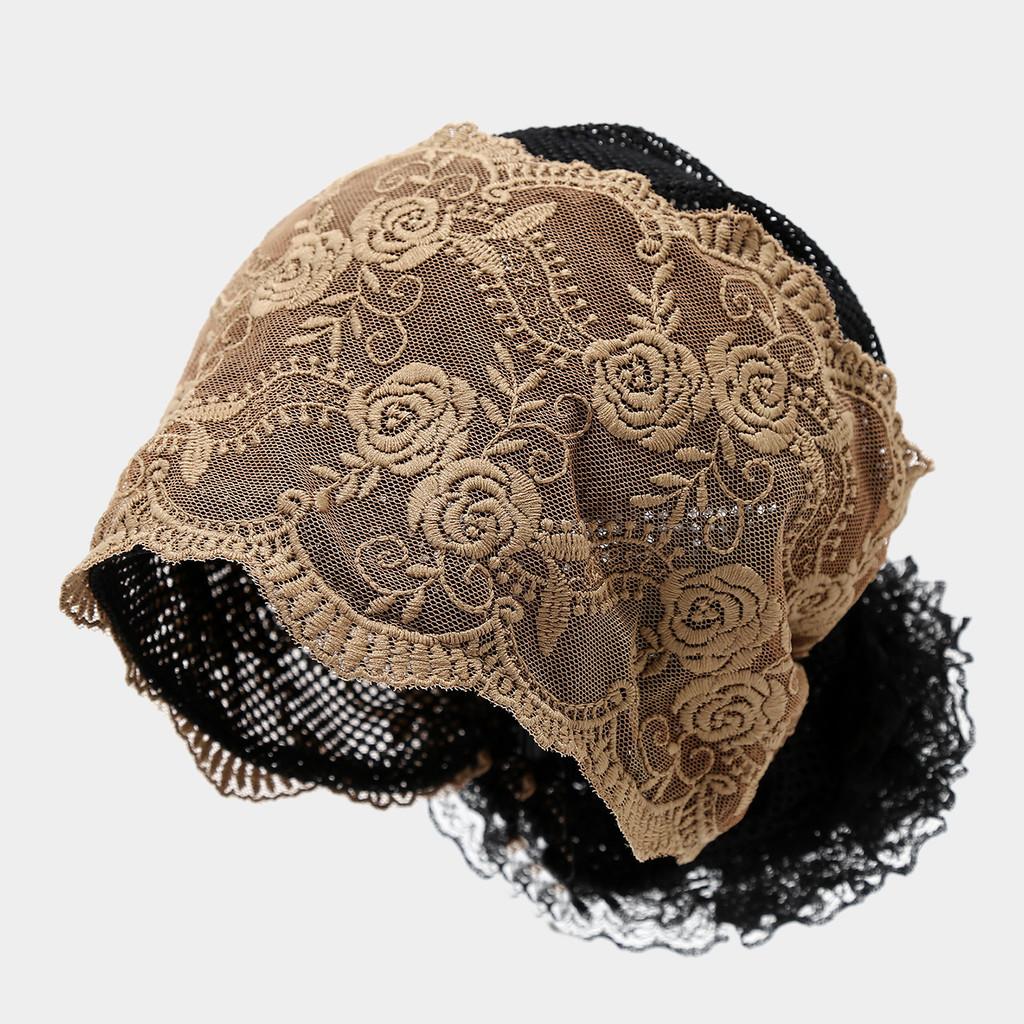 Muslim Lace Floral Beanie Hat Breathable Summer Fashion Cap For Women
