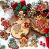 Christmas Gift Tags for Kids Gingerbread Man Wooden Pendant Tree Decoration Rustic Xmas Hanging Reusable Holiday Party Decorations Ornaments