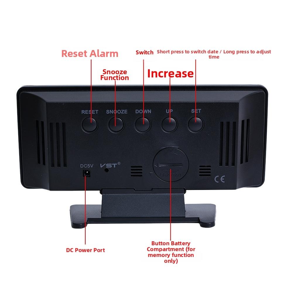 For Bedside For Travel LED Alarm Clock Modern Clock With Humidity Monitor Home Decoration Triple Alarm Function