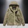 Lamb wool short coat men's winter thickened fur collar fleece tooling bomber jacket cotton coat lamb wool cotton coat