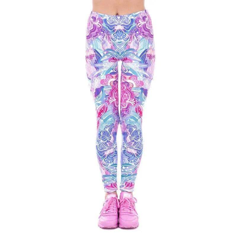 Sexy Women Sporty Legging Printing Fitness Sportswear Fashion Slim High Waist Gym Woman Pants Yoga Clothing Trousers 29650