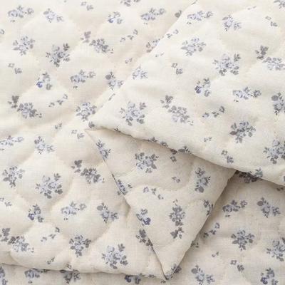 0,5m/1m/2m Blau Kleines Florales Verdicktes Steppstoff mit Baumwollstoff für Kinderkleidung Winterdecken DIY Kleidungsstoffe
