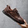 Fashion Mens Leather Shoes High Quality Luxury Outdoor Comfortable Handmade Soft Bottom Ankle Non-slip Flats Mens Casual Hiking Shoes