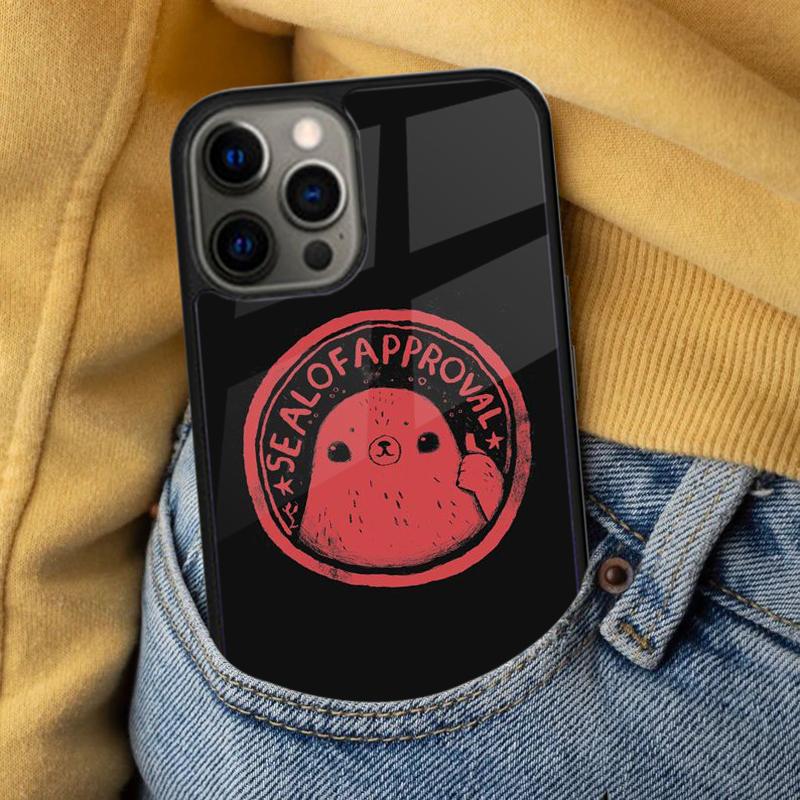 Funny Seal of Approval Soft Phone Case for iPhone 17 Air 16e Pro Max 15 Pro 13 14 Plus 11 12 MagSafe Magnetic Coque