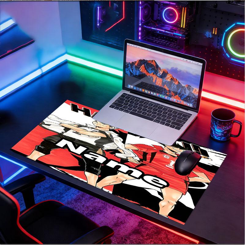 Mousepad Personalizado com Nome e Padrão Haikyu, Tapete de Mesa para Laptop PC, Tapete Decorativo de Mesa para Teclado de Casa Presente