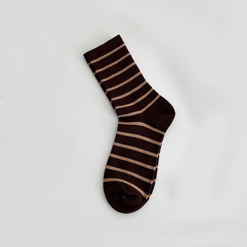 Damernas Vår- och Hösttrend Alla Sorters Randiga Tubsockor