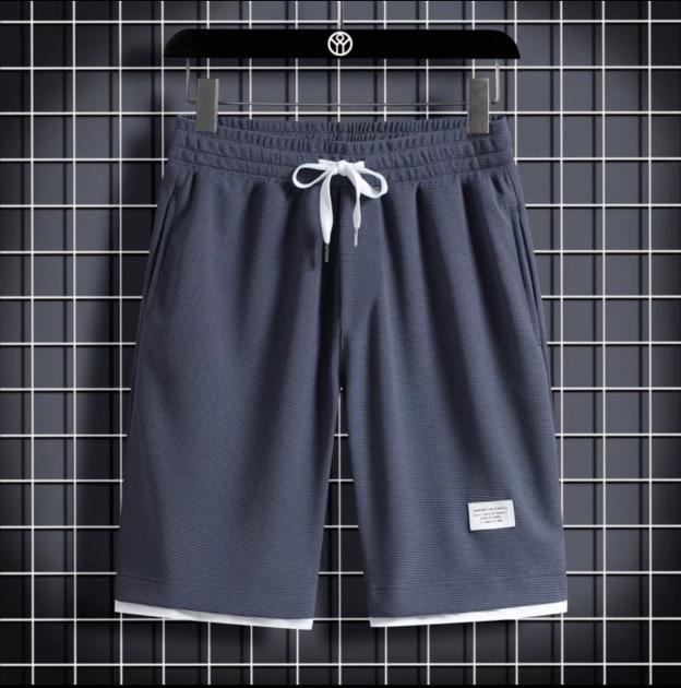 

Чоловічі вафельні шорти в гонконгському стилі – вільний повсякденний літній спортивний одяг два в одному