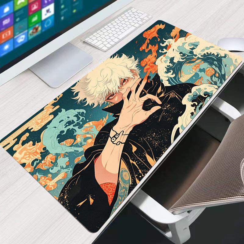 Rubber Mouse Pads Nonslip Gaming Accessories Jjujutsu Kaisen Cool Anime Desk Mat Notbook Mousepads Large Gamer Keyboard Pads