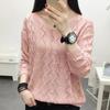 NaVaVa Nk1988 Simple Punching Thin Long SleeVe V Neck Knit Top
