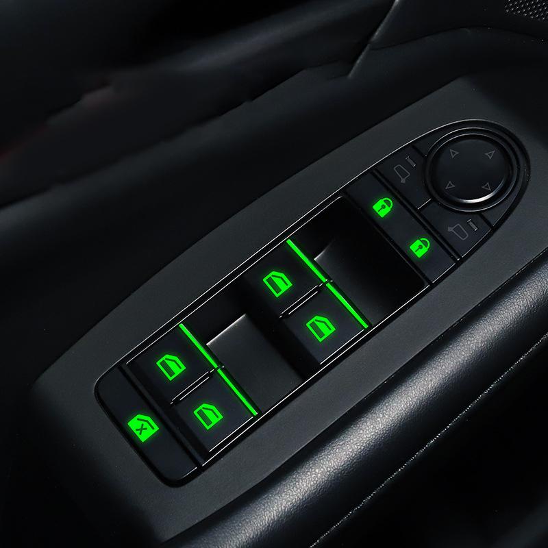 Car Window Lifter Luminous Switch Button Stickers Door Window Lift Night Safety Switch Decoration Fluorescent