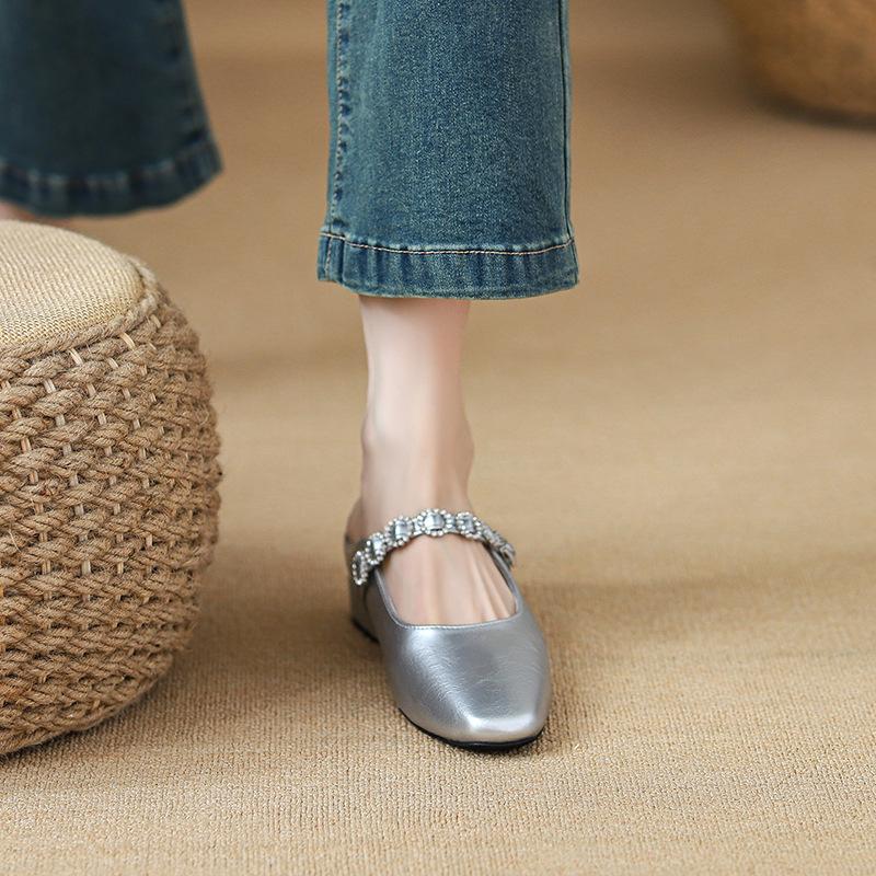 Premium bag head half slippers women's outer wear spring and summer new with skirt inner height increase go out thick bottom sandals