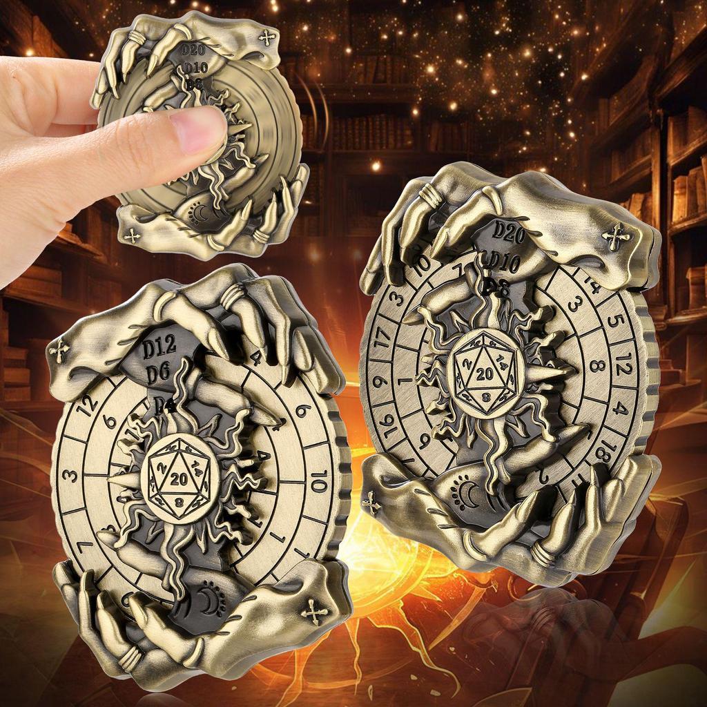 Retro 3D Embossed Magic Spinning Top DND Dice Game