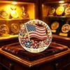 USA 250th Anniversary Commemorative Brooch Set Shiny Rhinestone American Flag Hypoallergenic for Sensitive Skin Daily Wear
