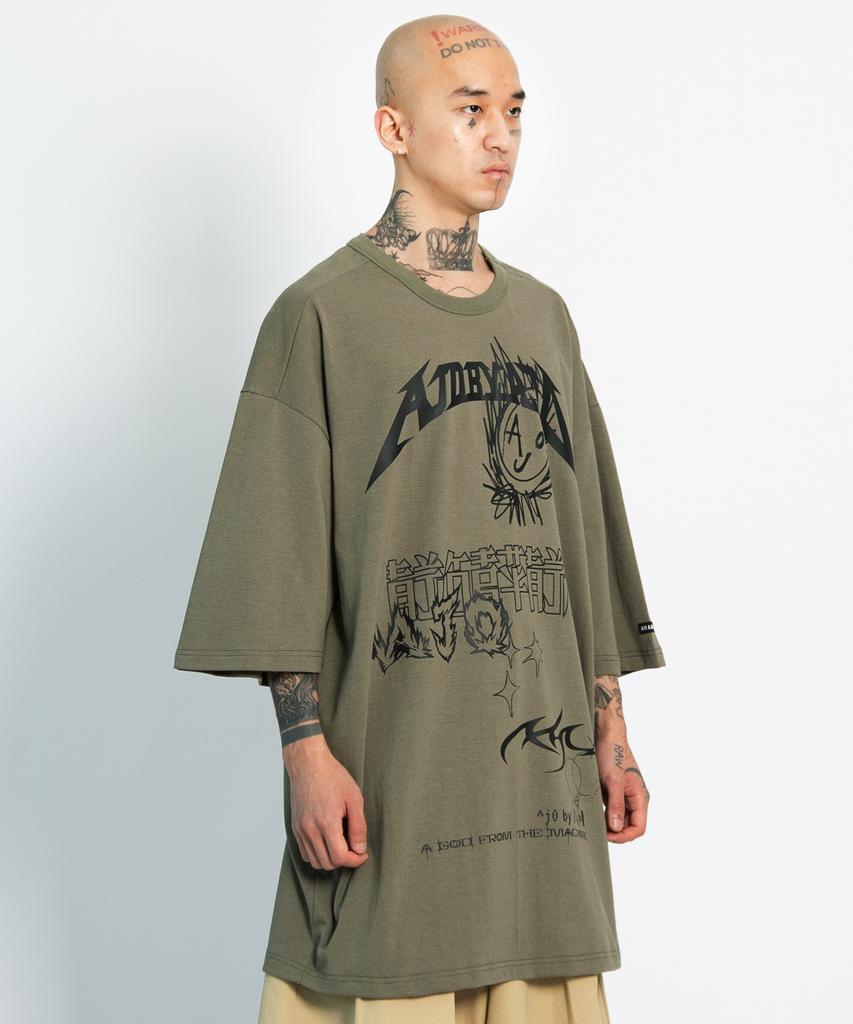 AJOBYAJO [Pba] Ajo Collage T-Shirt [Khaki]