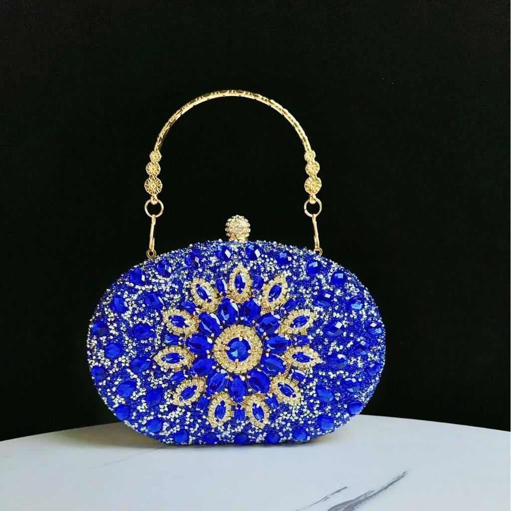 Pochette a Conchiglia con Strass Scintillanti e Catena per Eventi Serale