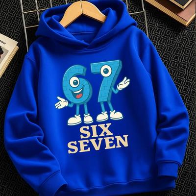 שש שבע בגדי ילדים מודפסים תלבושות מצחיקות 6 7 ממים קפוצ'ון פליז בנות בנים אופנה קז'ואל פליזים