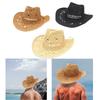 Fashion Summer Straw Cowboy Hat Handmade Weave Straw Hats, Sun Protection for Vacation Festival