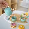 Early Education Wooden Simulation Afternoon Tea Teacup Teapot Tea Set Kitchen Tableware Children Play House Toys